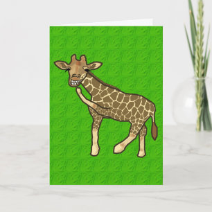 Skratta giraffvitskortet helgkort