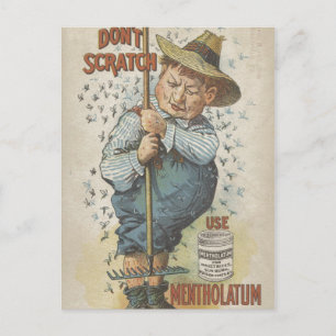 Skratta inte Användan Mentholatum Ephemera Vykort