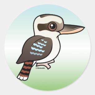 Skratta Kookaburra Runt Klistermärke