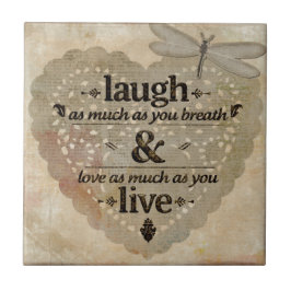 Skratta lika mycket som du andas minneskvoten kakelplatta