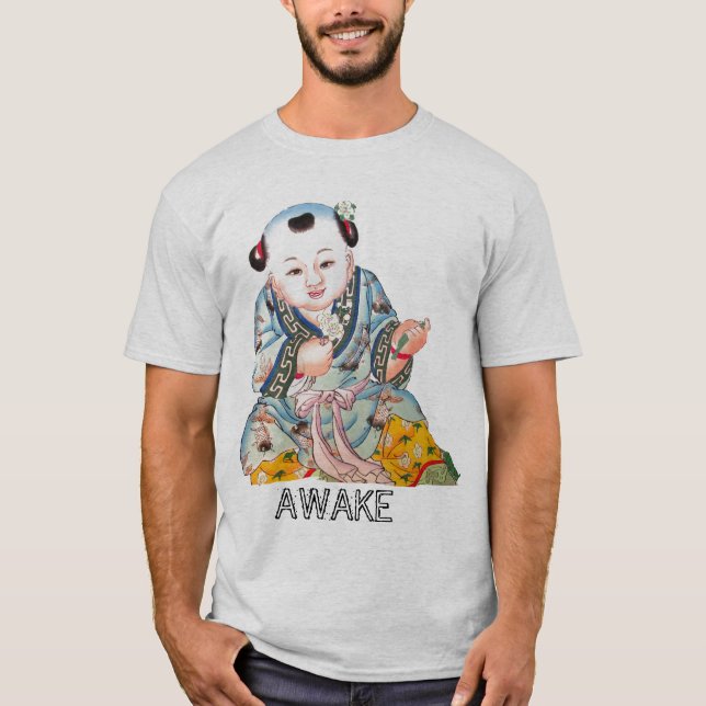Skratta lycka tillBuddha asiatisk buddistisk konst Tee Shirt (Framsida)