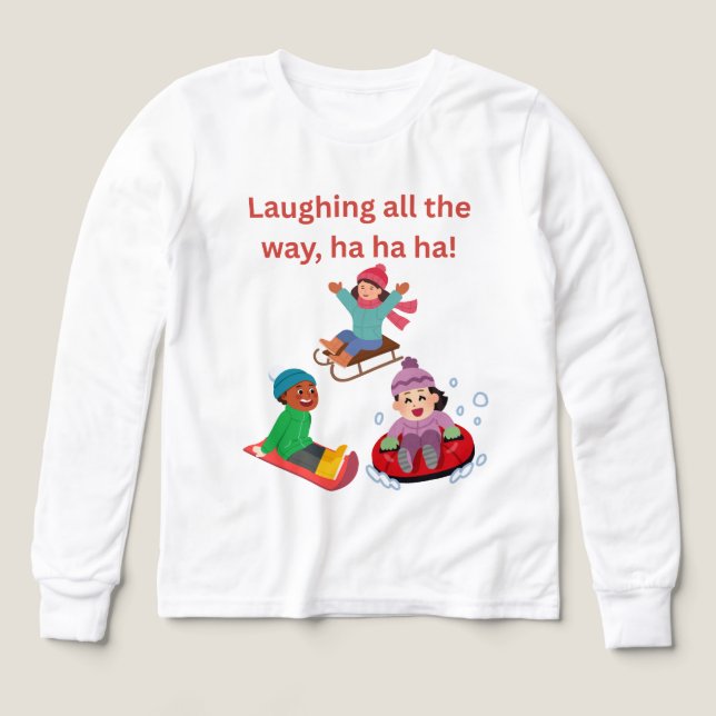 Skratta och spela i snö t shirt (Design framsida)