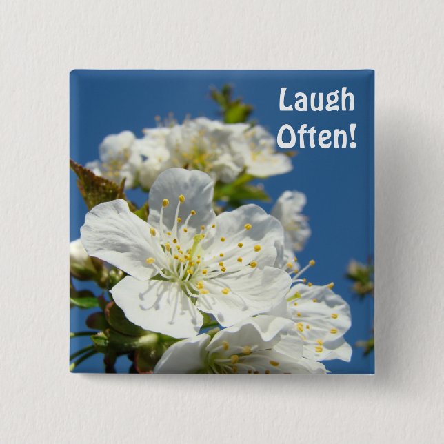 Skratta ofta! knappar Körsbärsblom Blommor (Framsida)