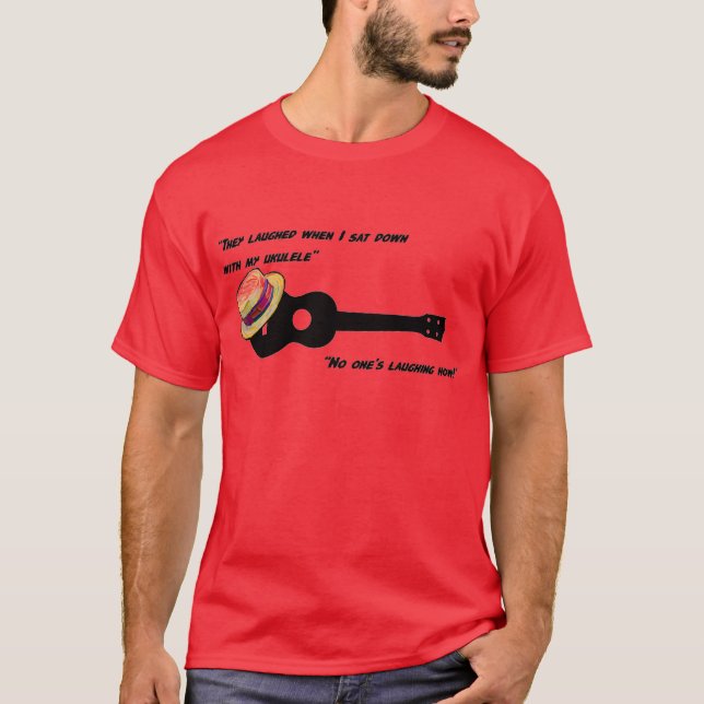 Skratta ukulelen t-shirt (Framsida)