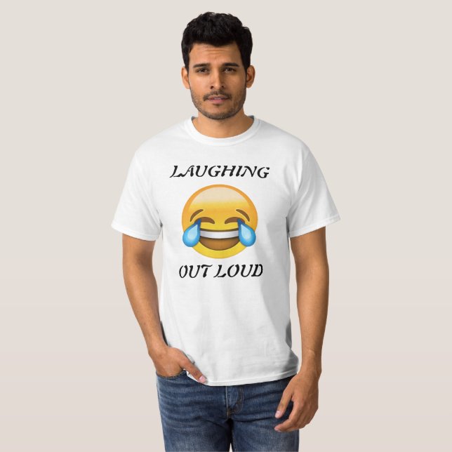 Skratta ut den höga Emoji T-tröja T-shirt (Hel framsida)