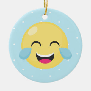 Skratta ut höga Emoji pricker Julgransprydnad Keramik