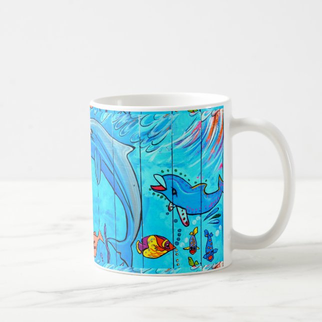 skrattande delfinkaffe mugg (Höger)