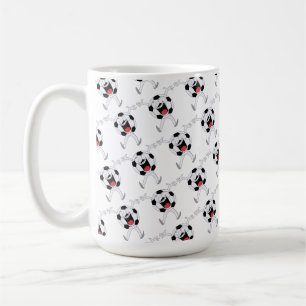 Skrattande fotbollsmaskot kaffemugg