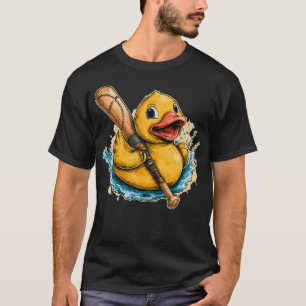 Skrattande gummianka med basebollträ-kostym t shirt