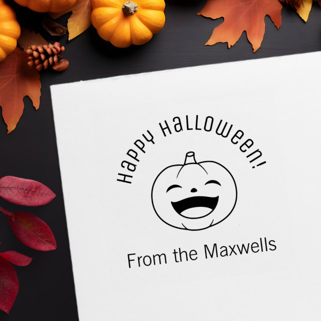 Skrattande Halloween-pumpa Båganmälan Självfärgande Stämpel (Skapare uppladdad)