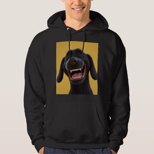 skrattande hund hoodie (Framsida)