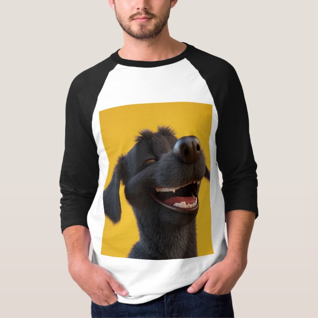skrattande hundvalp t shirt (Framsida)