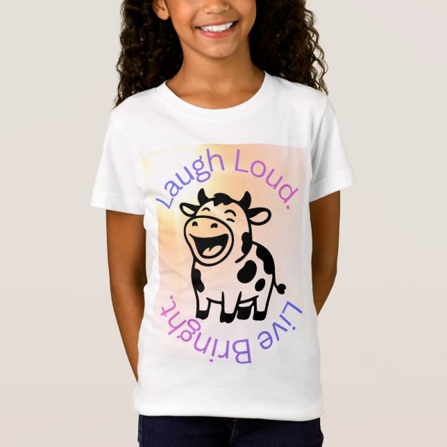 Skrattar högt, lever ljust T-shirt (Framsida)