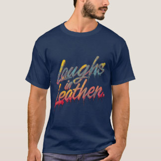 Skrattar i läder t shirt