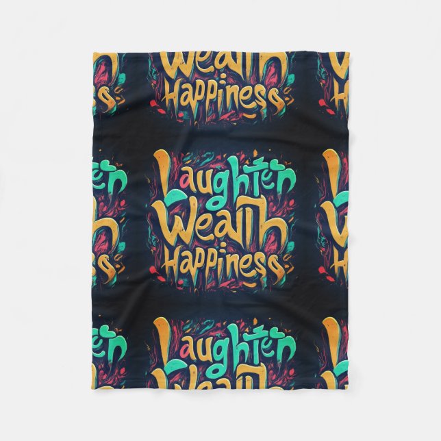 Skrattförmögenhet lycka fleecefilt (Framsidan)