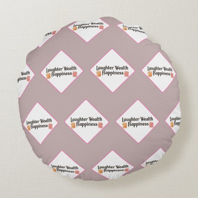 Skrattförmögenhet lycka rund kudde (Baksidan)
