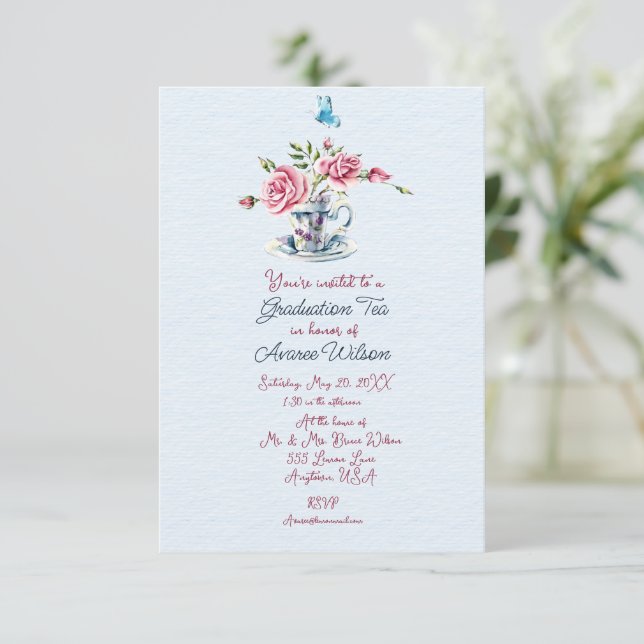 Skrattinbjudan till Studenten Tea Firande Inbjudningar (Stående Fram)