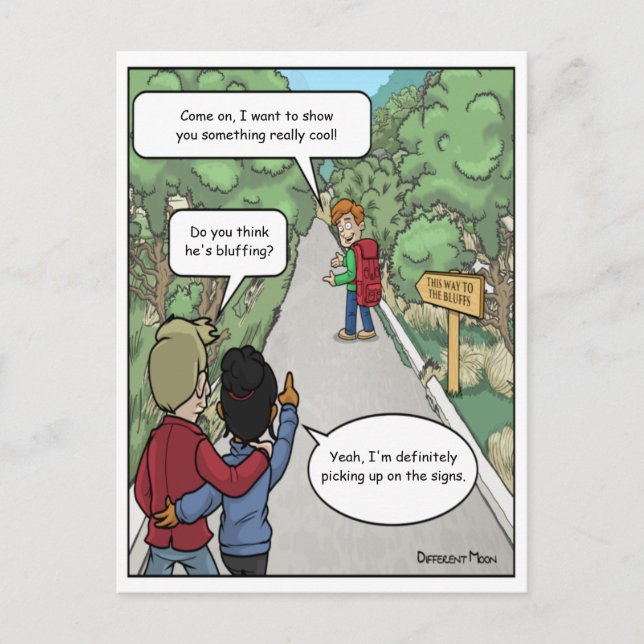 Skrattretande Bluffande Vykort (Framsida)