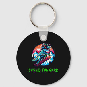 Skred Gnar-nuny Snowboarding Dinosaur T-rex W Nyckelring