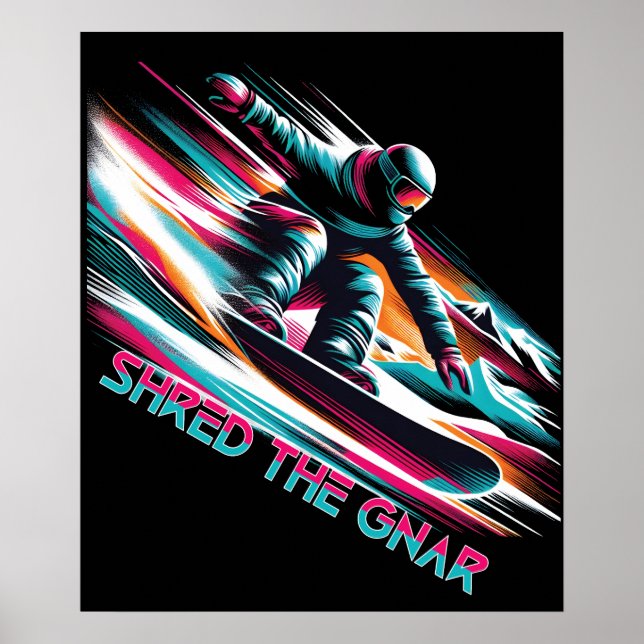 Skred Gnar Snowboarding Poster (Framsidan)