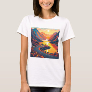 Skrenfärd på rullbana, solnedgångar t shirt