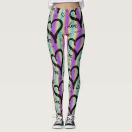 Skribble Kärlek Xoxo Heart Rand Leggings