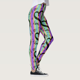 Skribble Kärlek Xoxo Heart Rand Leggings