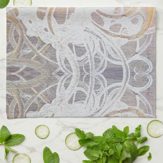 Skribbles: Kaffe + Drömmar Kökshandduk (Vikta)