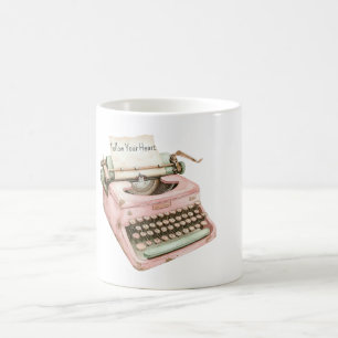 Skribent Rosa Mint Följ Ditt Hjärta Kaffemugg