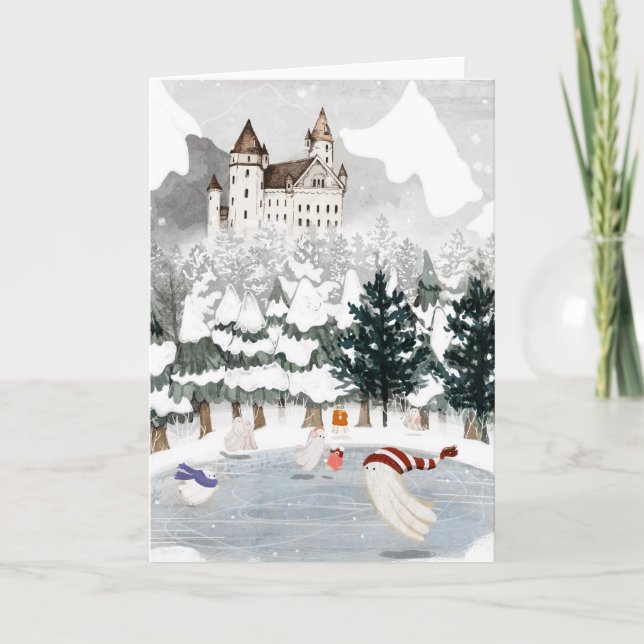 Skridsko åker bort helgkort (Framsida)