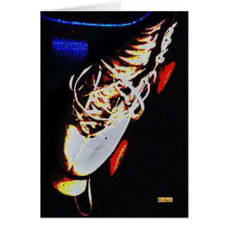 Skridsko med orange hjul hälsningskort