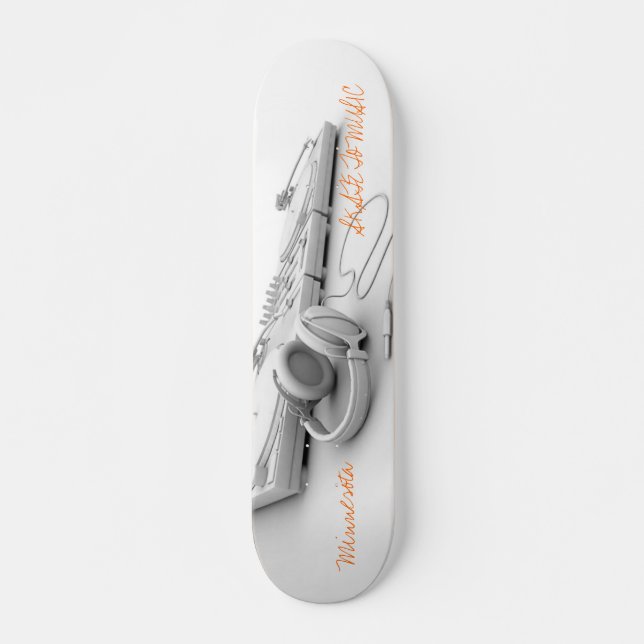 SKRIDSKO TILL MUSIK SKATEBOARD BRÄDA 19,5 CM (Framsida)