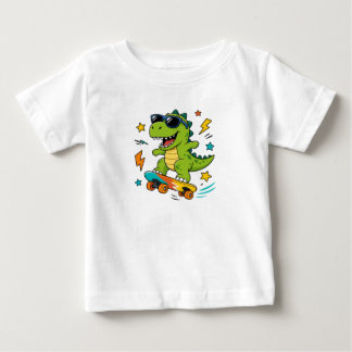Skridskoåkare T-Rex Dinosaur T-Shirt – Cool Småbar