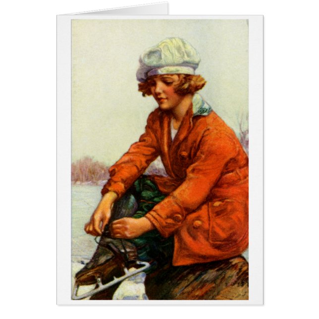 Skridskoåkning 1915 OBS kort (Framsidan)
