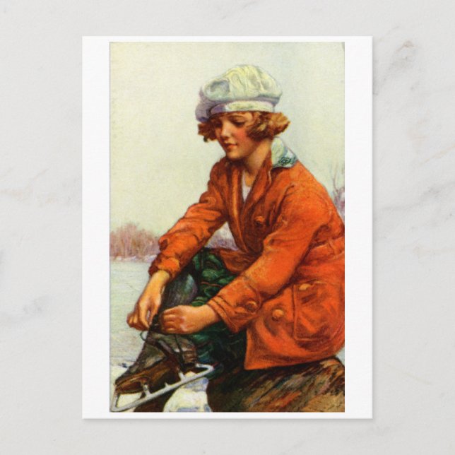 Skridskoåkning 1915 vykort (Framsida)