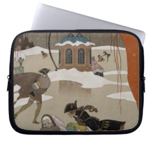 Skridskoåkning på den djupfryst sjön laptop sleeve