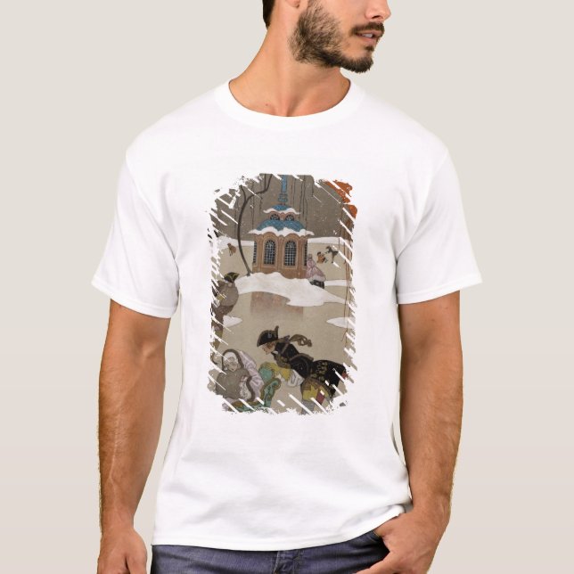 Skridskoåkning på den djupfryst sjön t shirt (Framsida)