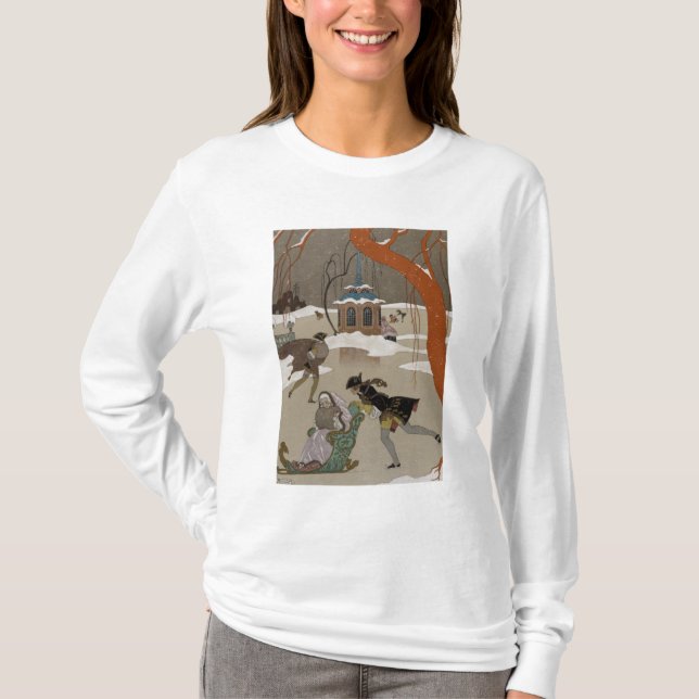 Skridskoåkning på den djupfryst sjön tee shirt (Framsida)