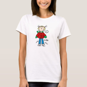 Skridskoåkning på en kall vinterdagskjorta tee shirt