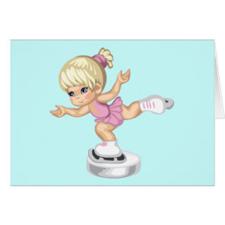 Skridskoåkningflicka Hälsningskort