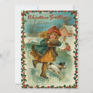 Skridskoåkningjulkort Julkort