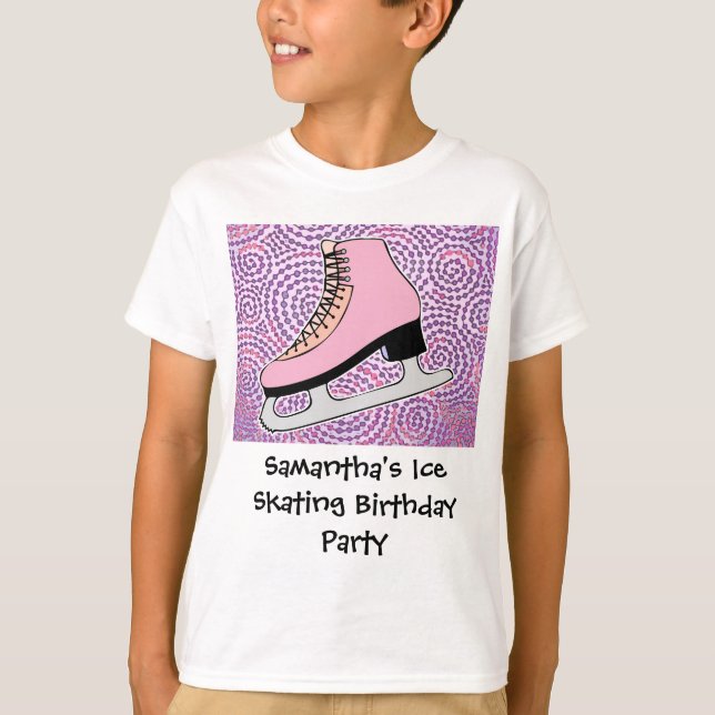 Skridskoåkningparty, rosaskridsko t shirt (Framsida)