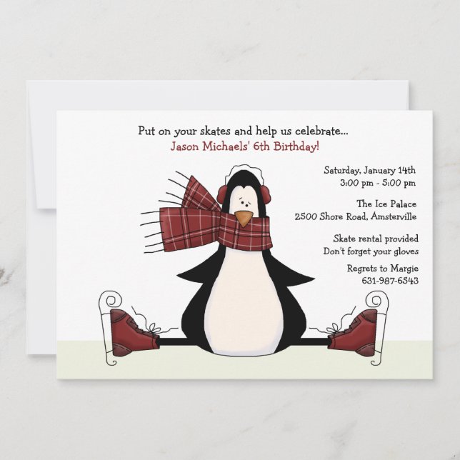 Skridskoåkningpartyinbjudan Inbjudningar (Framsida)