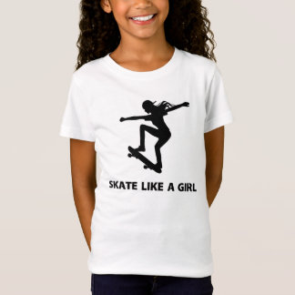 Skridskonågot liknande en flicka (skateboarding) tee shirt