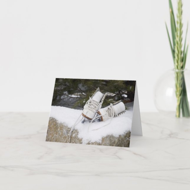 Skridskor i snö helgkort (Framsida)