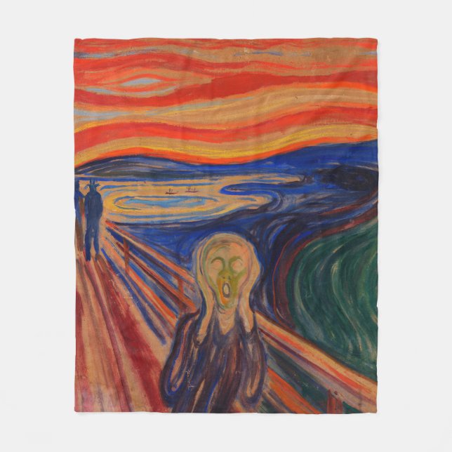 Skriet av Edvard Munch Fleecefilt (Framsidan)