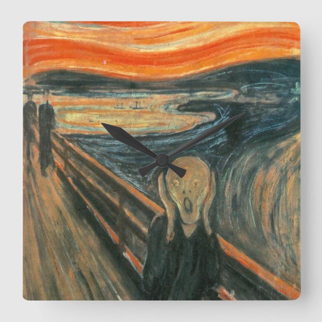 Skriet av Edvard Munch Fyrkantig Klocka (Framsida)