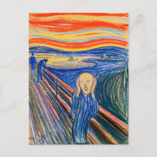 Skriet av Edvard Munch (i pastell) vykort (Framsida)