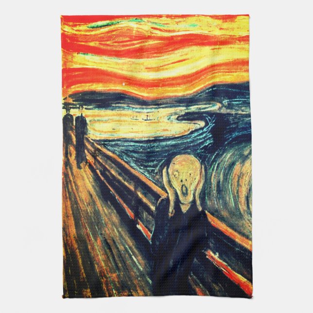 Skriet av Edvard Munch Kökshandduk (Vertikal)