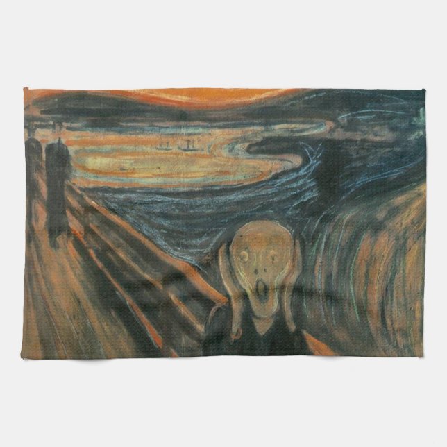 Skriet av Edvard Munch Kökshandduk (Horisontell)